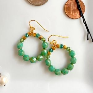 New Beaded Earrings with Czech Beads and Crystals